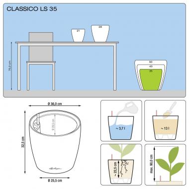 Кашпо Lechuza Classico LS 35 серо-коричневый &mdash; Lechu-Za-Kashpo.ru