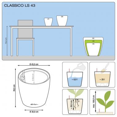 Кашпо Lechuza Classico LS 43 антрацит &mdash; Lechu-Za-Kashpo.ru