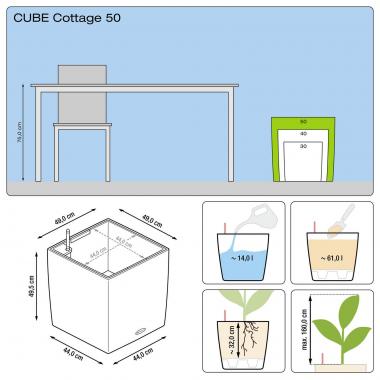 Кашпо Lechuza Cube Cottage 50 мокка &mdash; Lechu-Za-Kashpo.ru