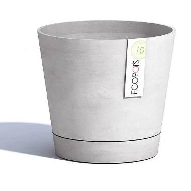 Кашпо Ecopots Venice с поддоном 30 светло-серый &mdash; Lechu-Za-Kashpo.ru