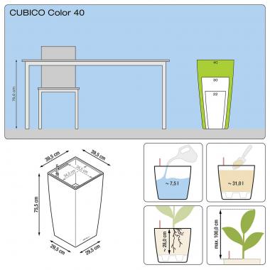 Кашпо Lechuza Cubico 40 черный &mdash; Lechu-Za-Kashpo.ru