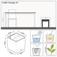 Кашпо Lechuza Cube Cottage 40 светло-серый фото 2 &mdash; Lechu-Za-Kashpo.ru