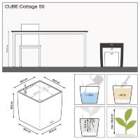 Кашпо Lechuza Cube Cottage 50 бежевый фото 2 &mdash; Lechu-Za-Kashpo.ru