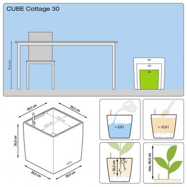 Кашпо Lechuza Cube Cottage 30 мокка &mdash; Lechu-Za-Kashpo.ru